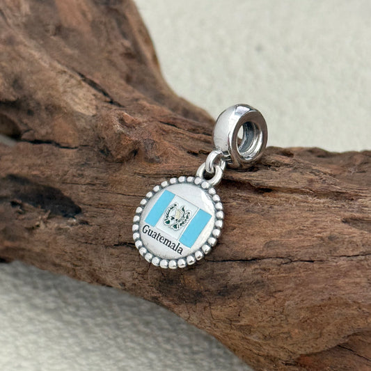 Guatemala Flag Exclusive Dangle Charm Pendant for Pandora Bracelet