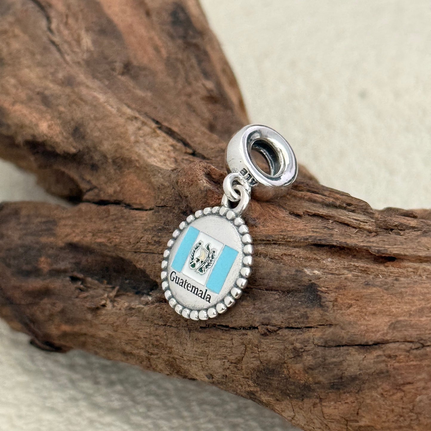 Guatemala Flag Exclusive Dangle Charm Pendant for Pandora Bracelet