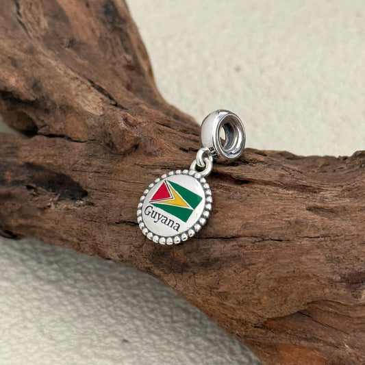 Guyana Flag Exclusive Dangle Charm Pendant for Pandora Bracelet