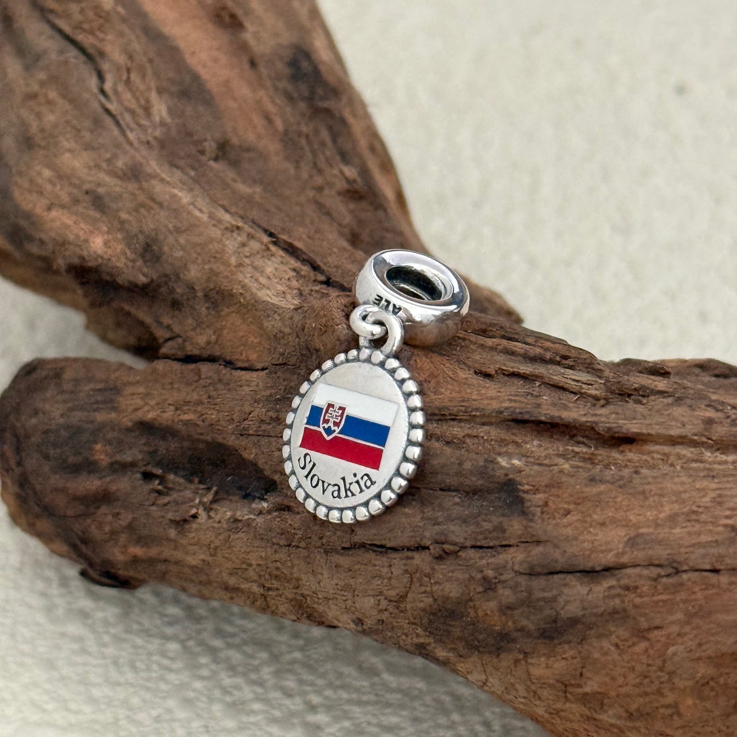 Slovakia Flag Exclusive Dangle Charm Pendant for Pandora Bracelet