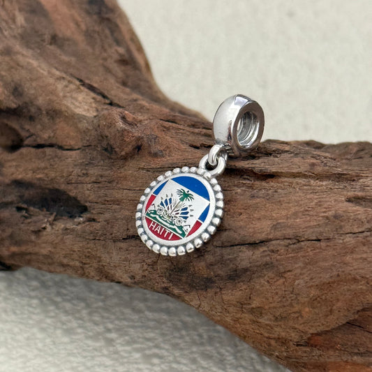 HAITI Flag Exclusive Dangle Charm Pendant for Pandora Bracelet