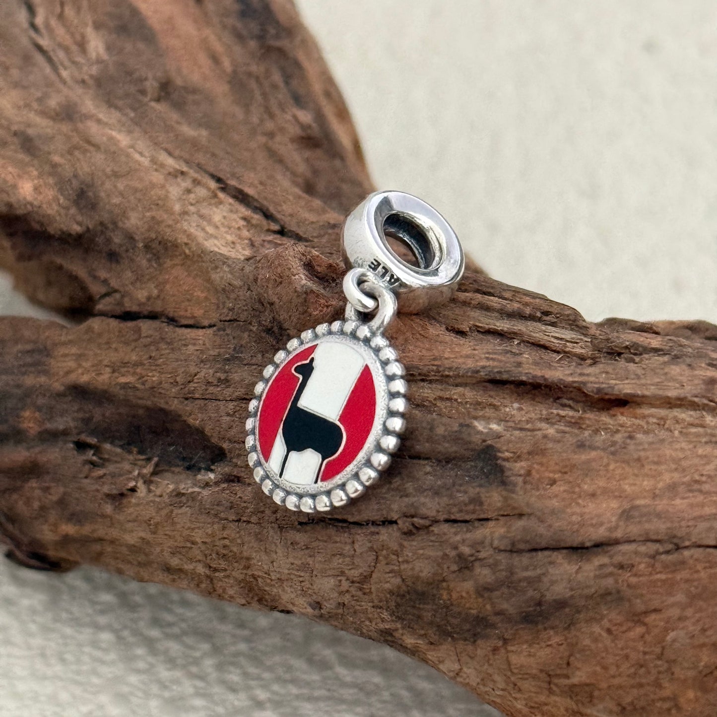 Engraving Llama Peru Exclusive Dangle Charm Pendant for Pandora Bracelet