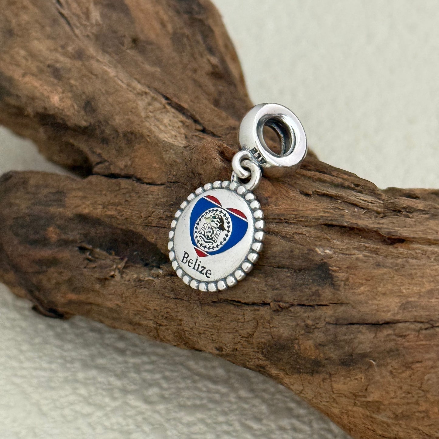 Belize Heart Flag Exclusive Dangle Charm for Pandora Bracelet