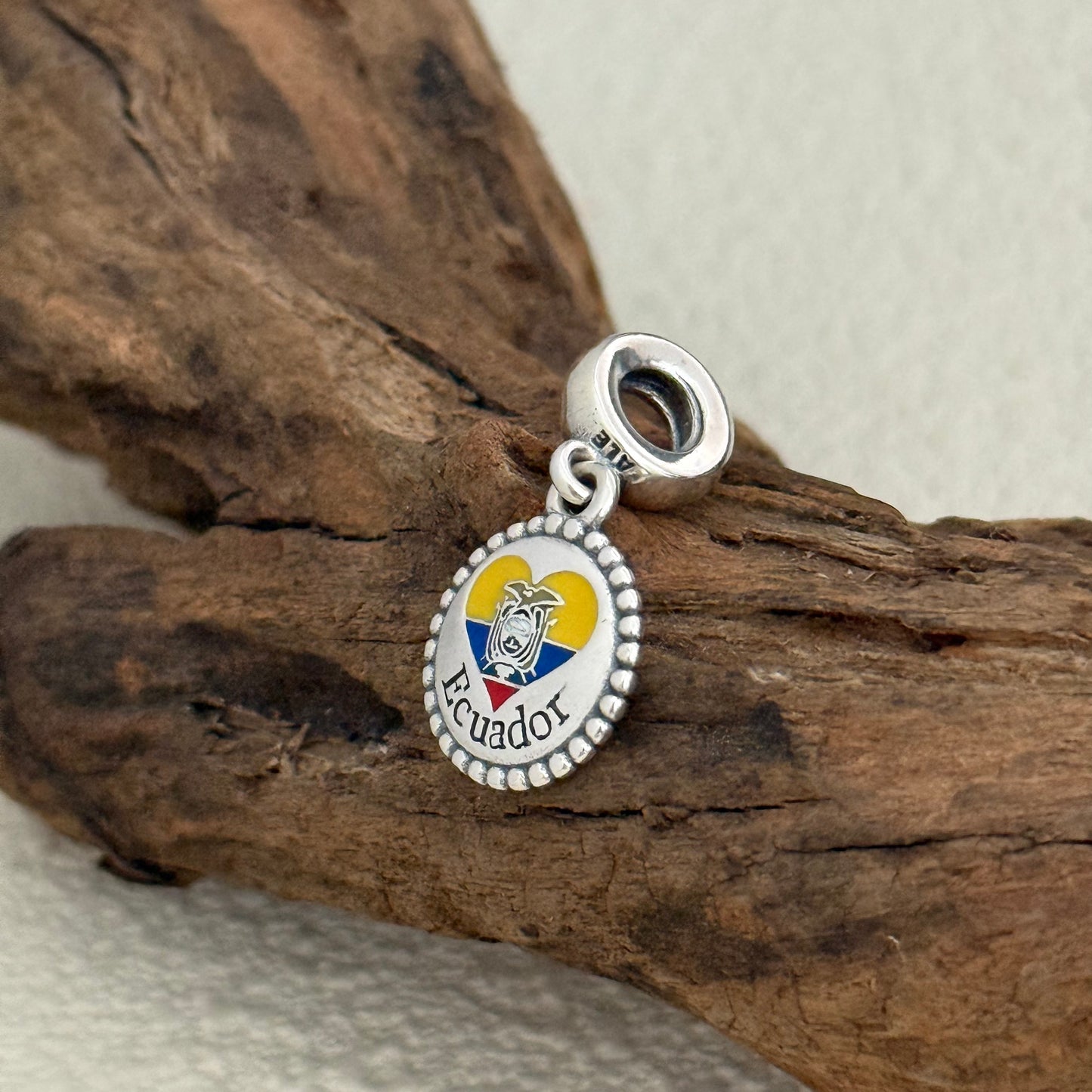 Ecuador Heart Flag Exclusive Dangle Charm for Pandora Bracelet