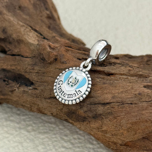 Guatemala Heart Flag Exclusive Dangle Charm for Pandora Bracelet