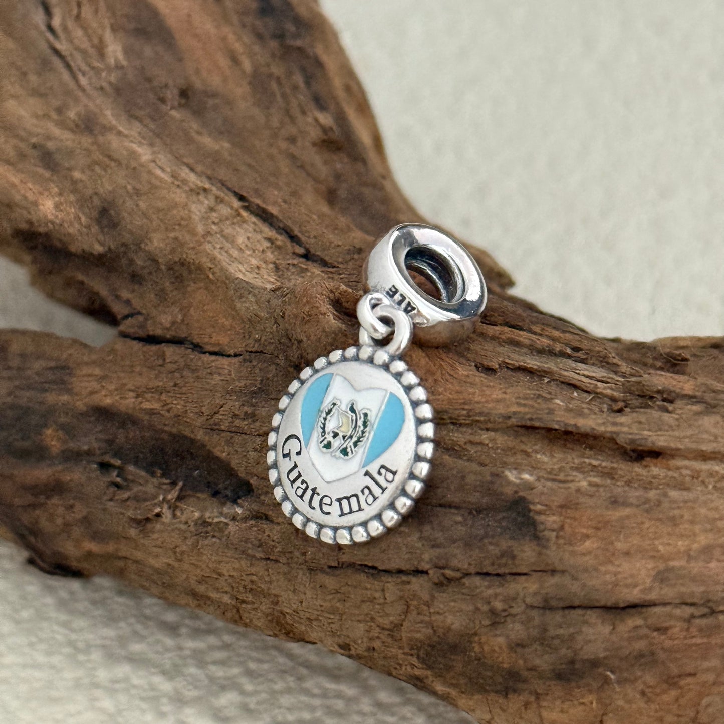 Guatemala Heart Flag Exclusive Dangle Charm for Pandora Bracelet