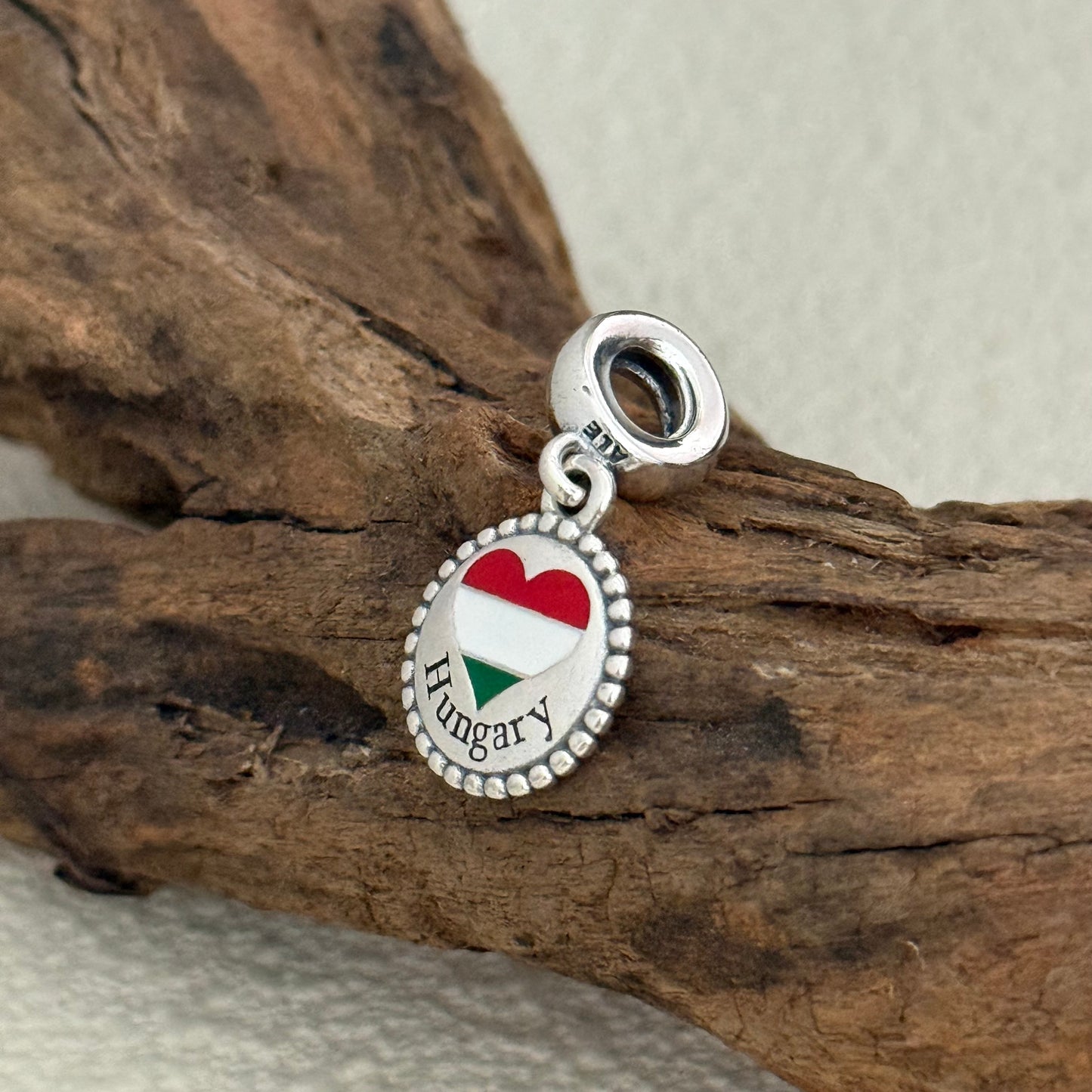 Hungary Heart Flag Exclusive Dangle Charm for Pandora Bracelet