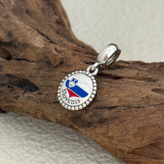 Slovenia Heart Flag Exclusive Dangle Charm for Pandora Bracelet