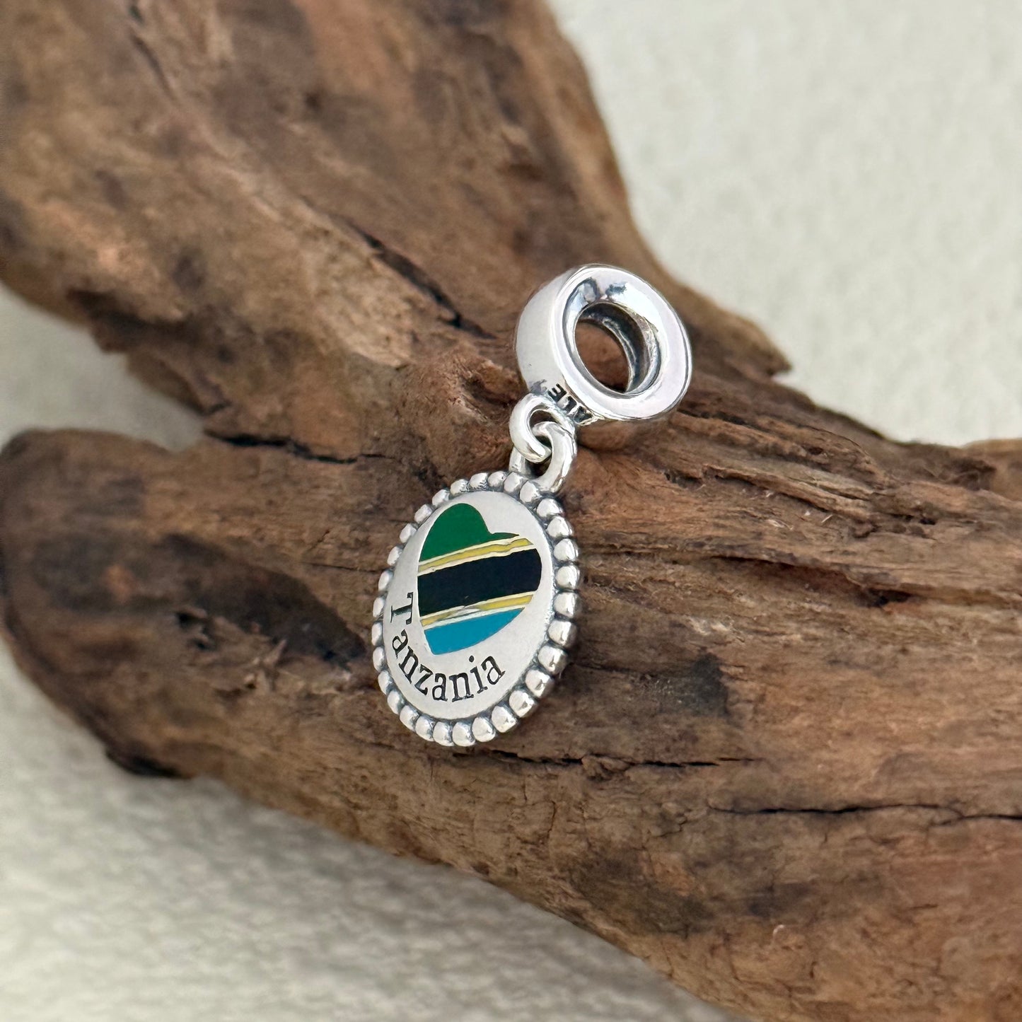 Tanzania Heart Flag Exclusive Dangle Charm for Pandora Bracelet