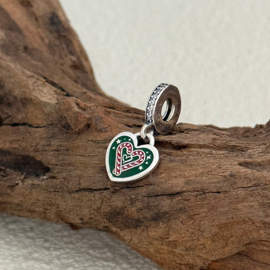 Merry Christmas Exclusive Heart Dangle Charm for Pandora Bracelet