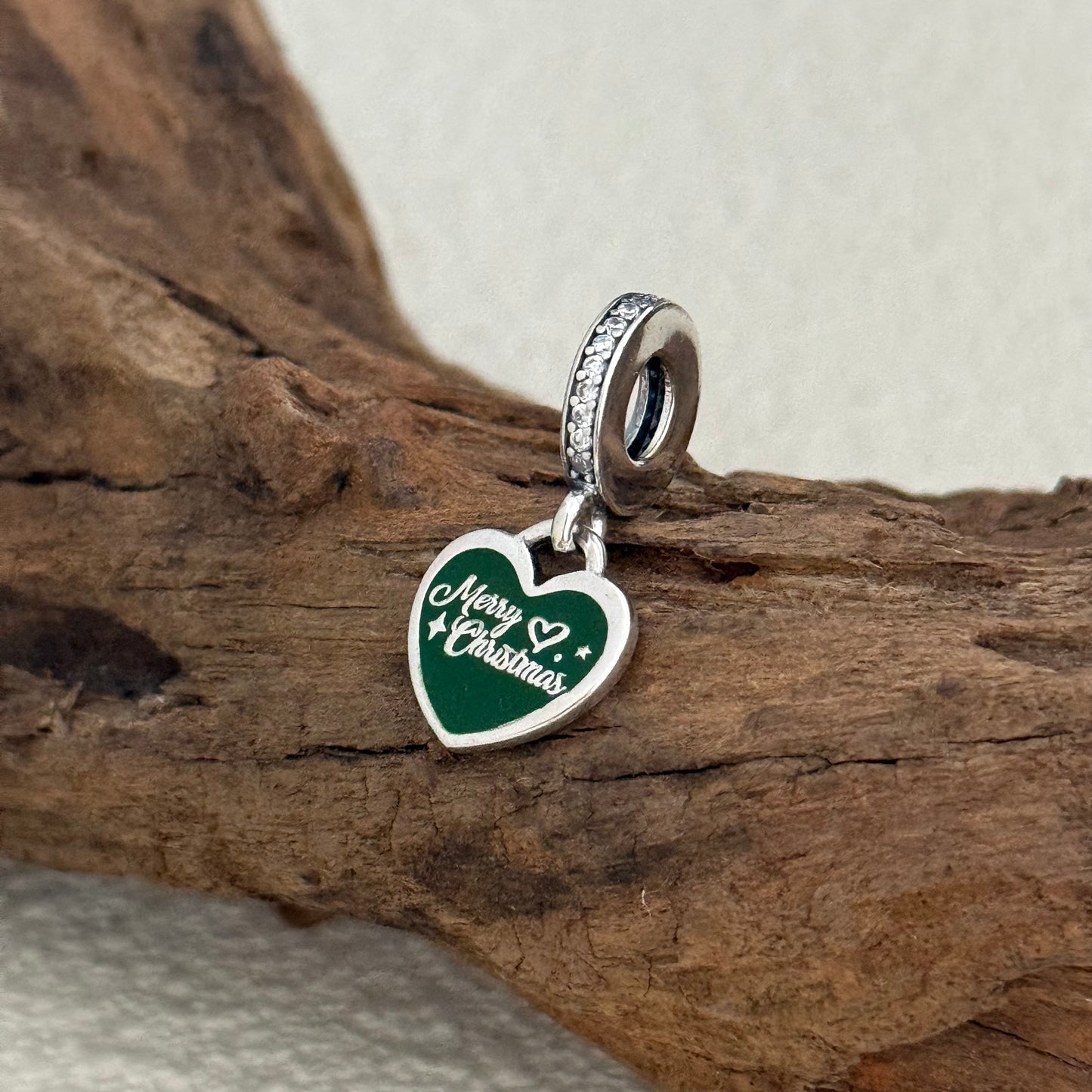 Merry Christmas Exclusive Heart Dangle Charm for Pandora Bracelet