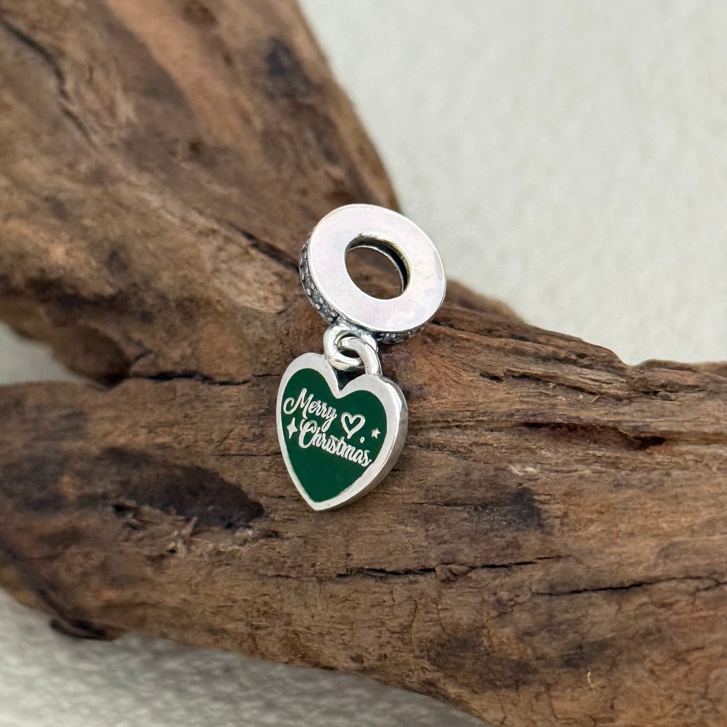 Merry Christmas Exclusive Heart Dangle Charm for Pandora Bracelet