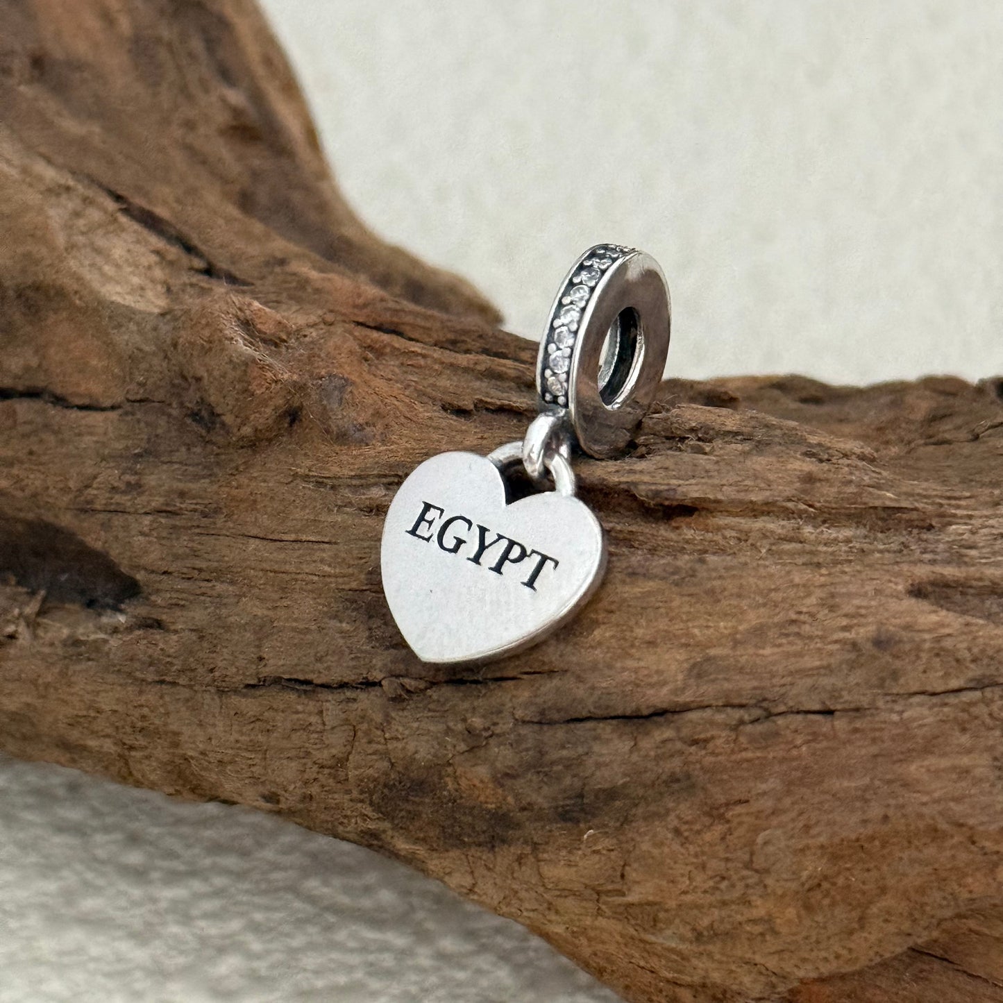 Egypt Flag Exclusive Heart Dangle Charm for Pandora Bracelet