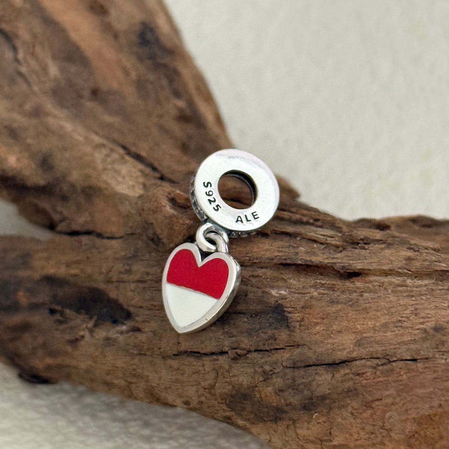 Indonesia Flag Exclusive Heart Dangle Charm for Pandora Bracelet