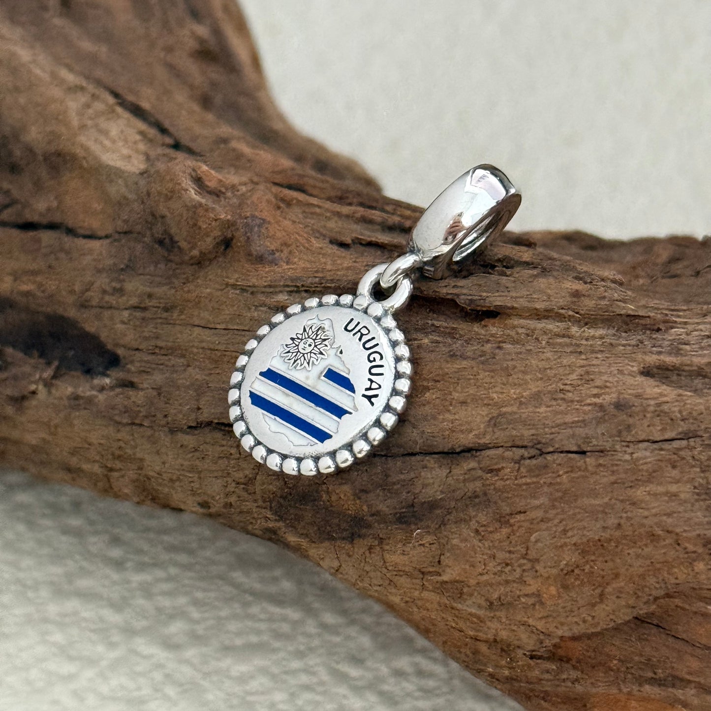 Uruguay Map Exclusive Dangle Charm for Pandora Bracelet