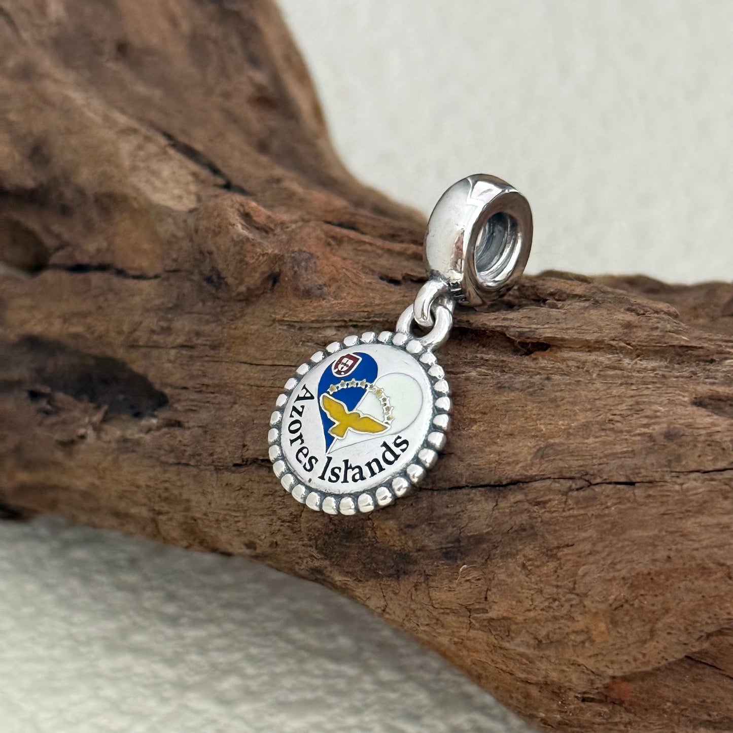 Azores Islands Heart Flag Exclusive Dangle Charm for Pandora Bracelet