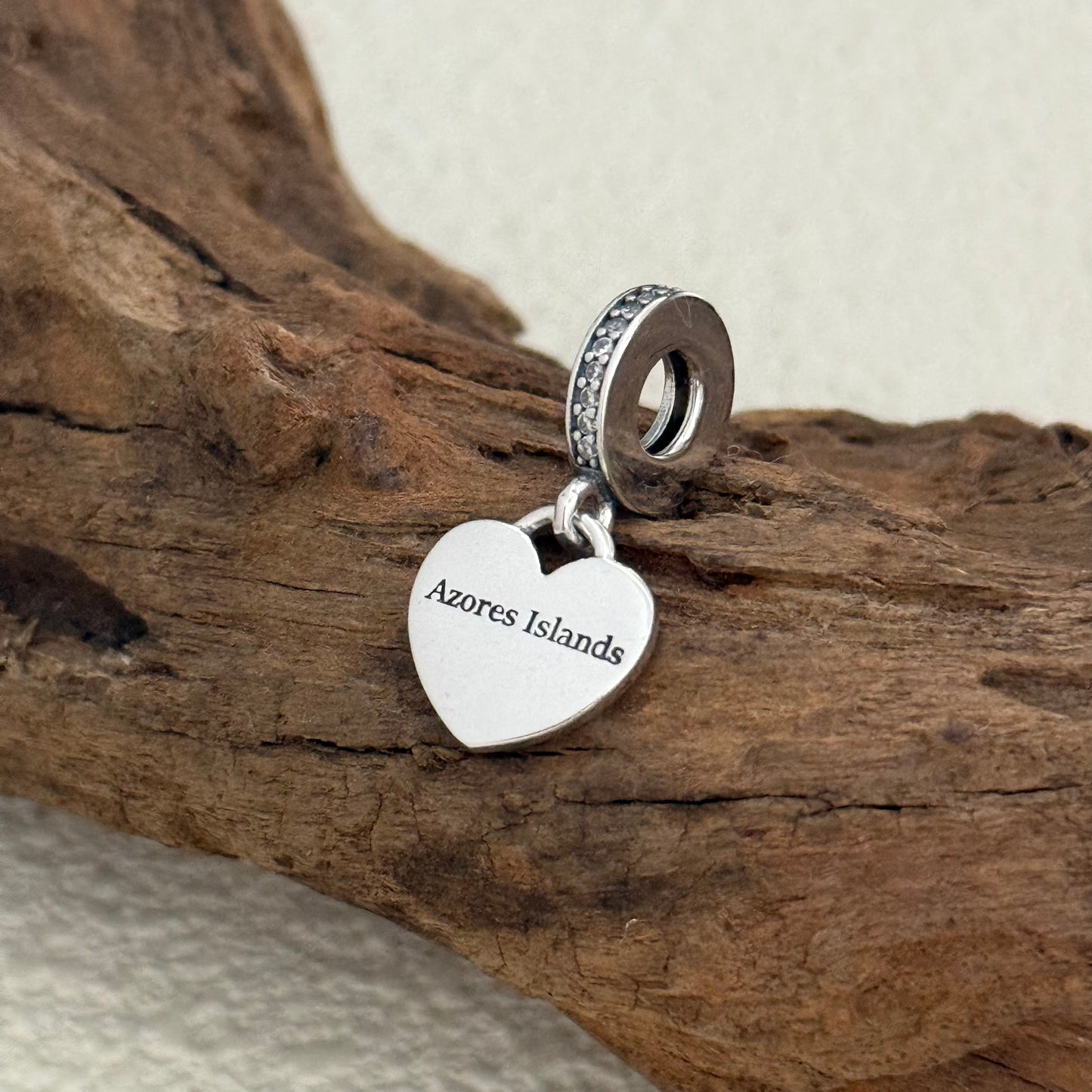 Azores Islands Flag Heart Exclusive Dangle Charm for Pandora Bracelet