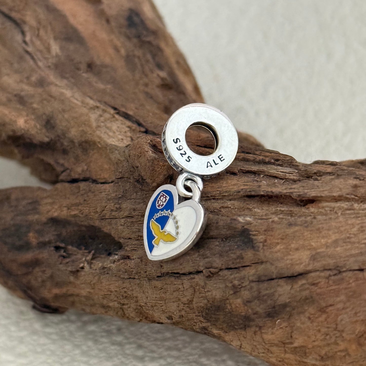 Azores Islands Flag Heart Exclusive Dangle Charm for Pandora Bracelet
