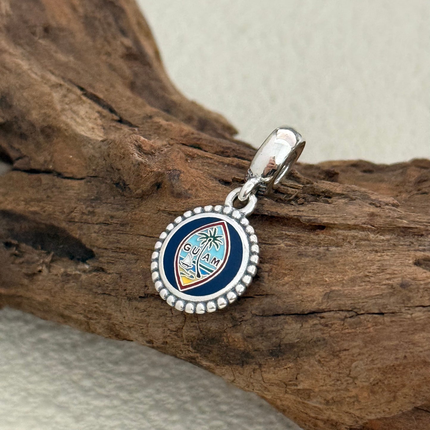 GUAM Flag Exclusive Dangle 925 Sterling Silver Charm for Pandora Bracelet