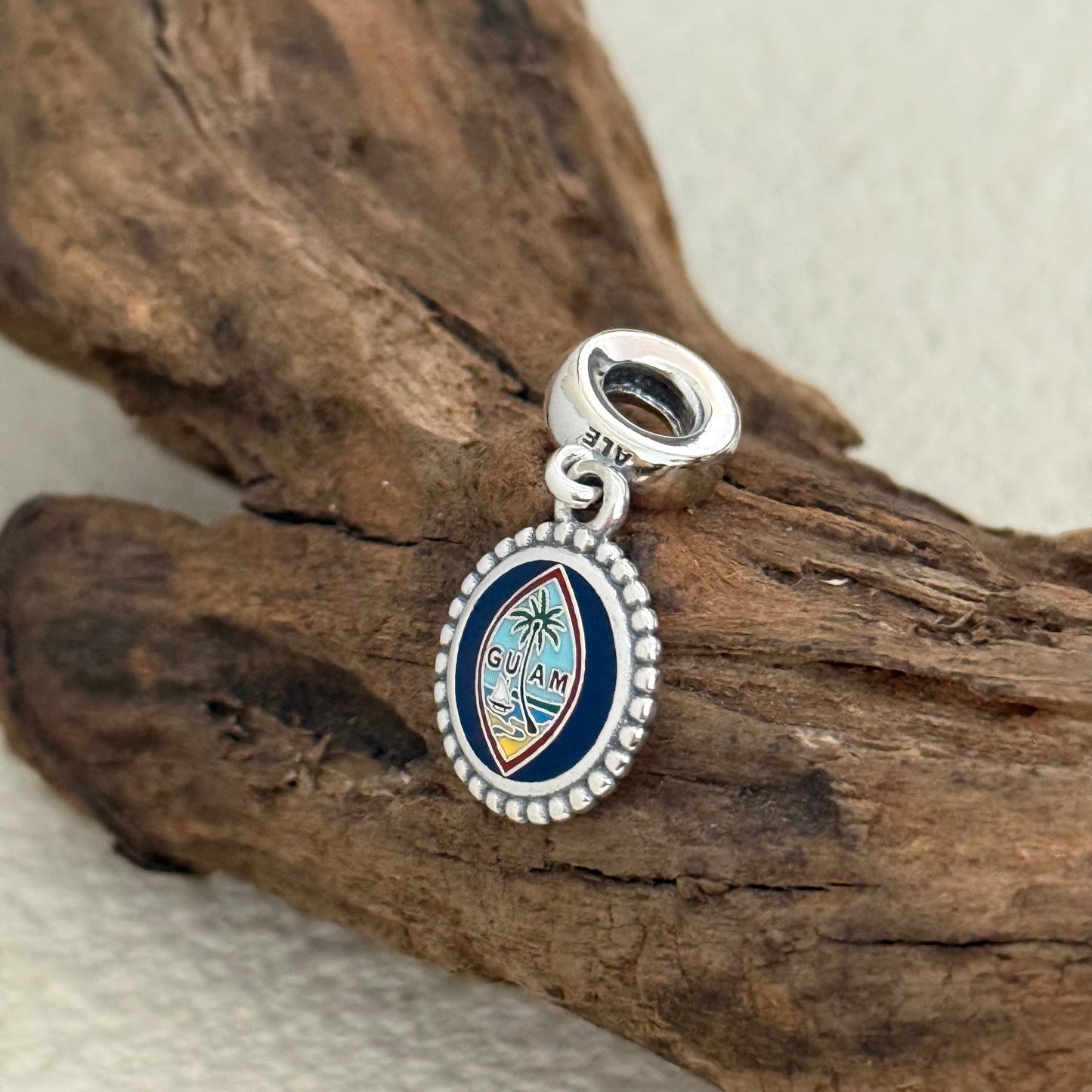 GUAM Flag Exclusive Dangle 925 Sterling Silver Charm for Pandora Bracelet