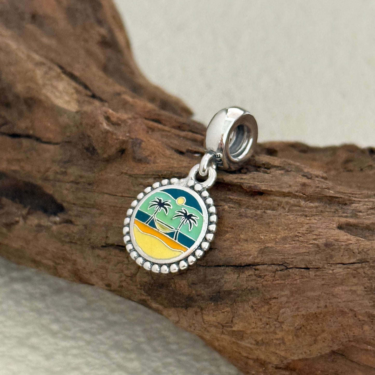 Beach Sunrise Exclusive Dangle 925 Sterling Silver Charm for Pandora Bracelet
