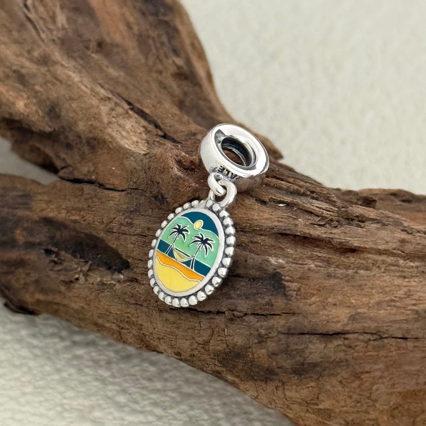 Beach Sunrise Exclusive Dangle 925 Sterling Silver Charm for Pandora Bracelet