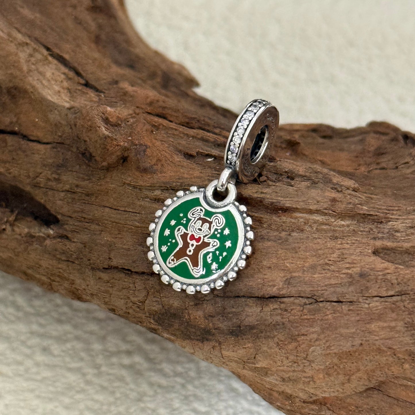 Christmas Gingerbread Candy Cane Exclusive Dangle 925 Sterling Silver Charm for Pandora Bracelet