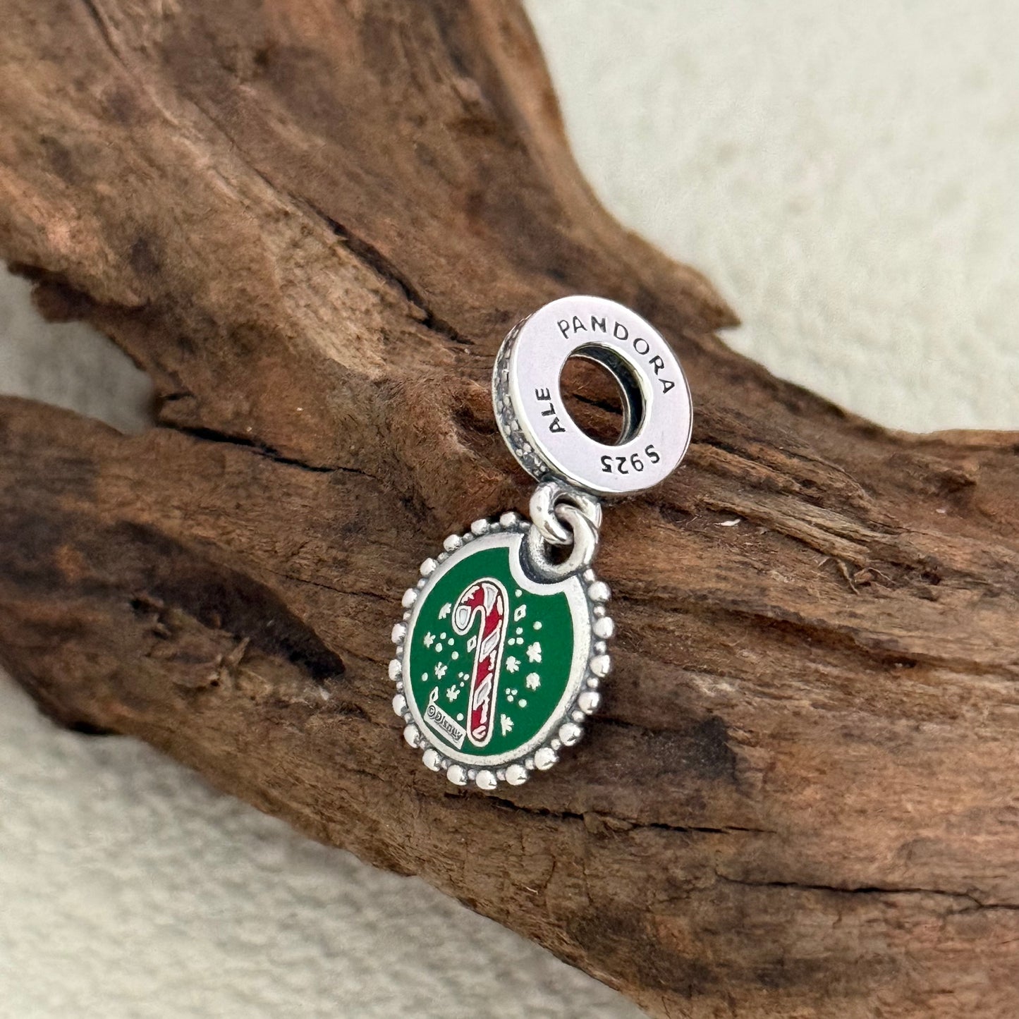 Christmas Gingerbread Candy Cane Exclusive Dangle 925 Sterling Silver Charm for Pandora Bracelet