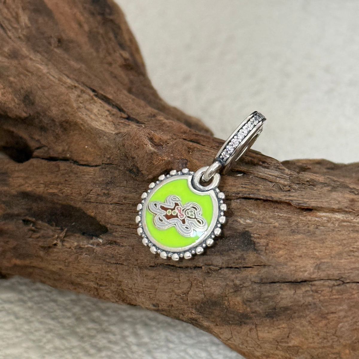 Mickey Gingerbread Exclusive Dangle 925 Sterling Silver Charm for Pandora Bracelet