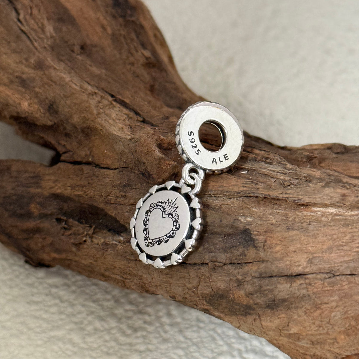 PEACE & LOVE Exclusive Dangle 925 Sterling Silver Charm for Pandora Bracelet
