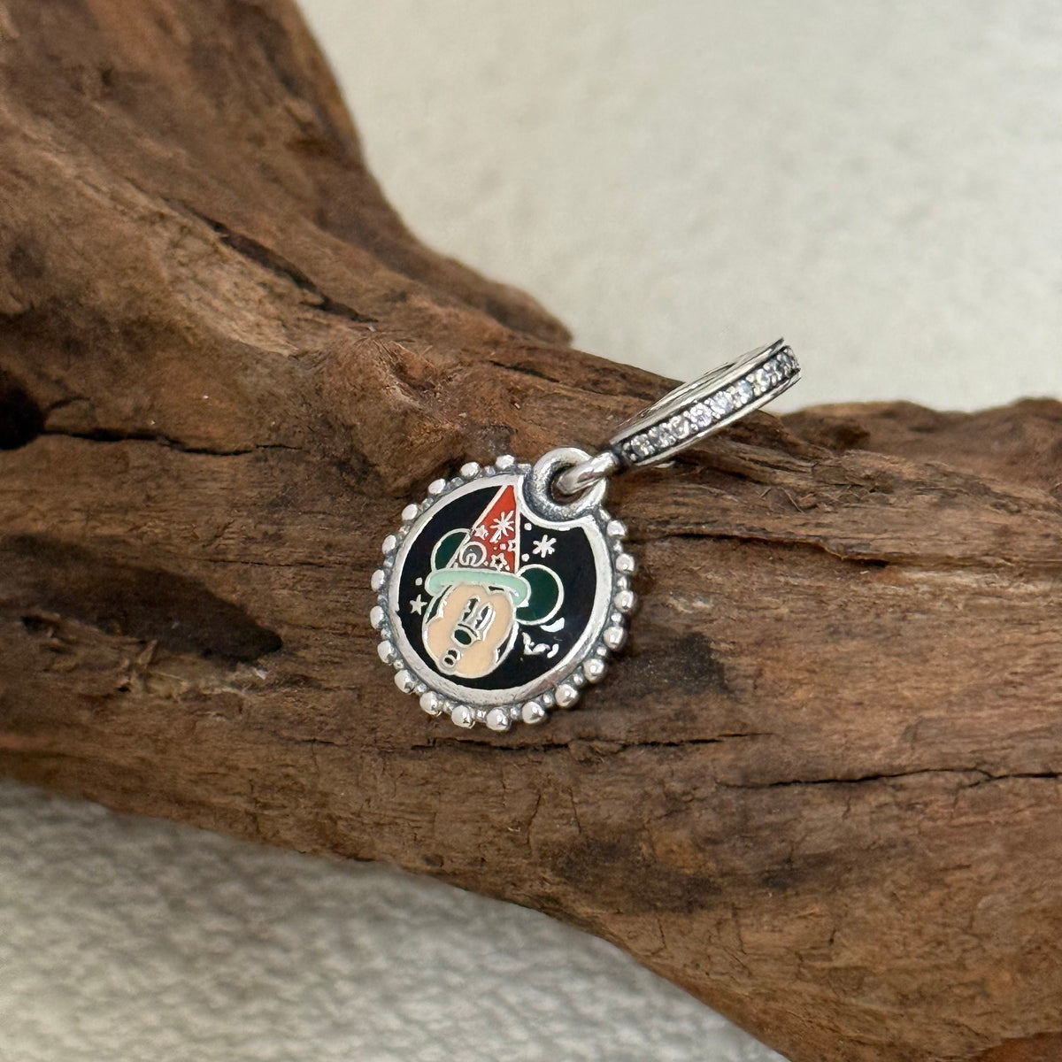 Sorcerer Mickey Disney Castle Exclusive Dangle 925 Sterling Silver Charm for Pandora Bracelet