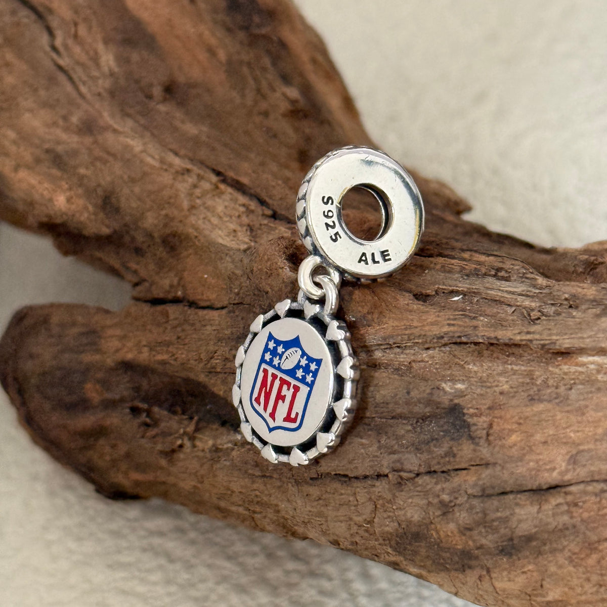 NFL Football Exclusive Dangle 925 Sterling Silver Charm for Pandora Bracelet