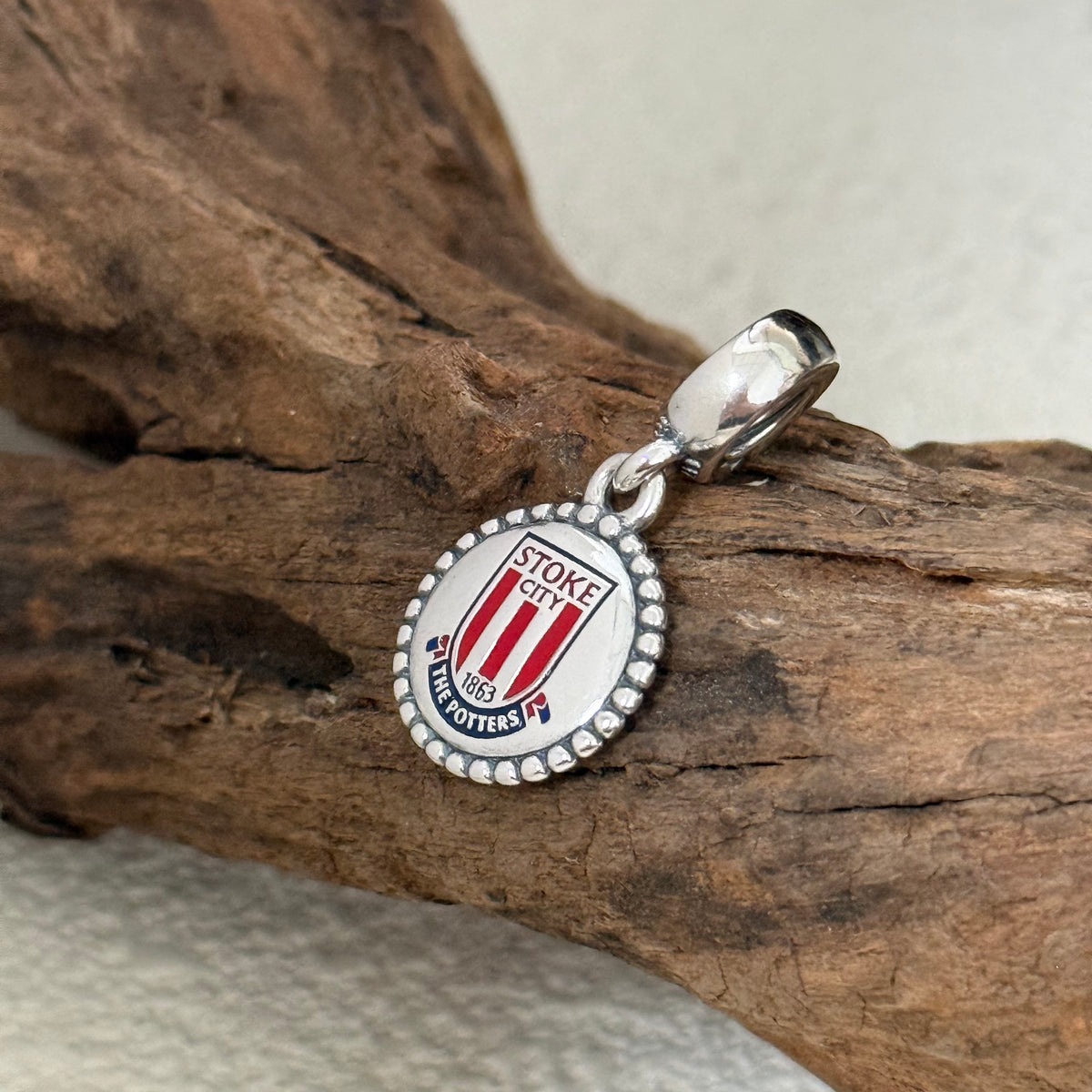 Stoke City F.C. Exclusive Dangle 925 Sterling Silver Charm for Pandora Bracelet