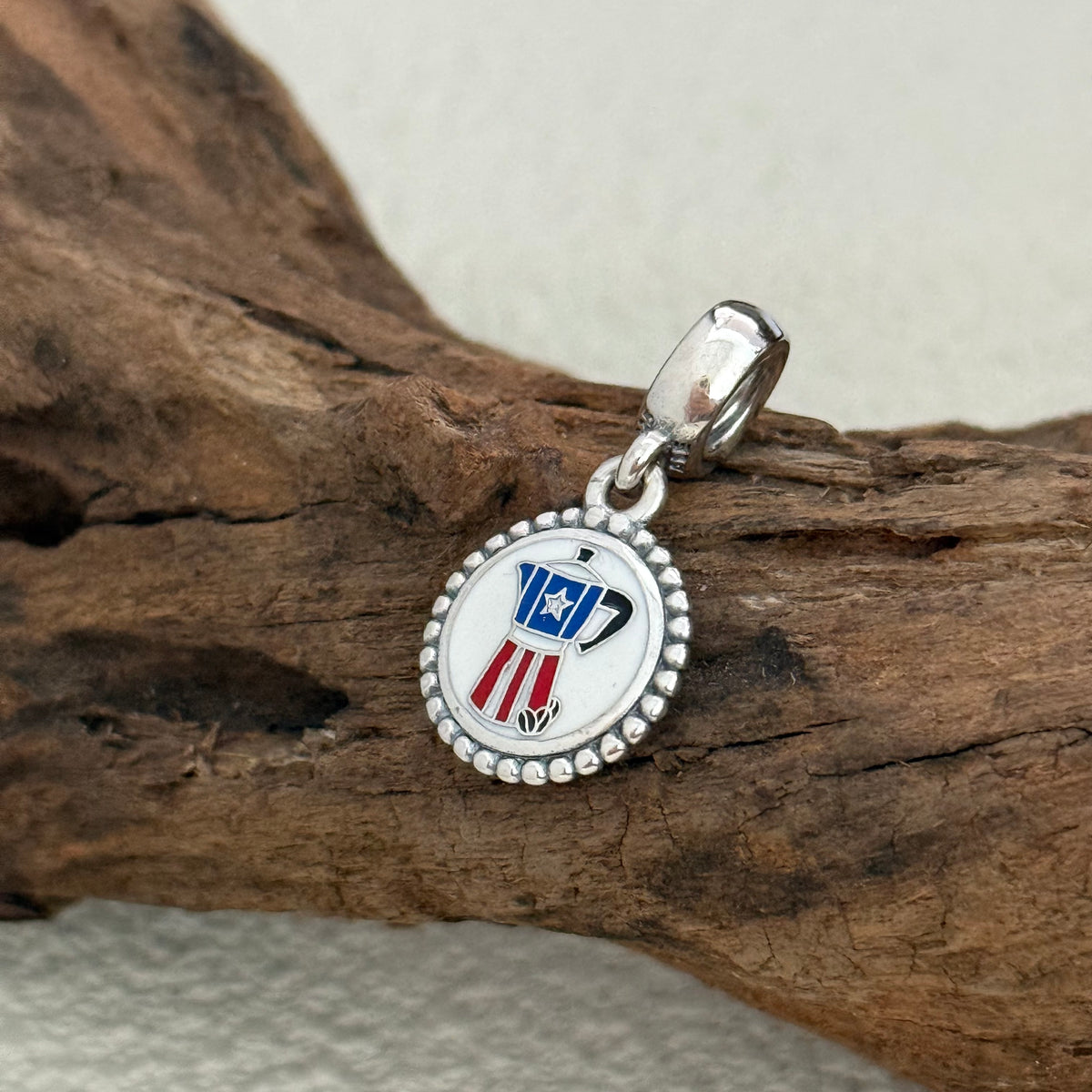 Coffee Pot Puerto Rico Exclusive Dangle 925 Sterling Silver Charm for Pandora Bracelet
