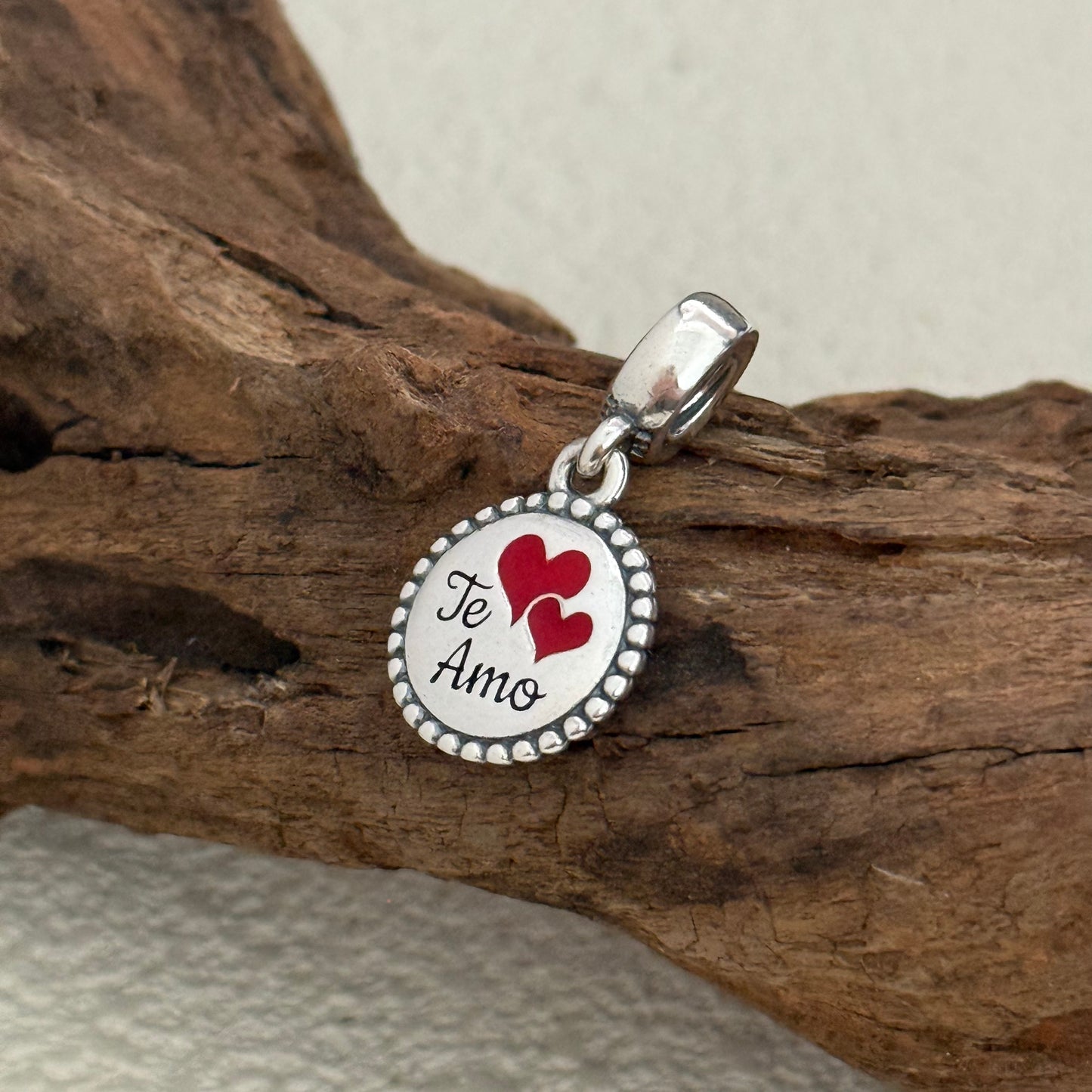 Te Amo - I Love you Exclusive Dangle 925 Sterling Silver Charm for Pandora Bracelet