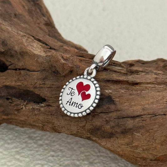 Te Amo - I Love you Exclusive Dangle 925 Sterling Silver Charm for Pandora Bracelet