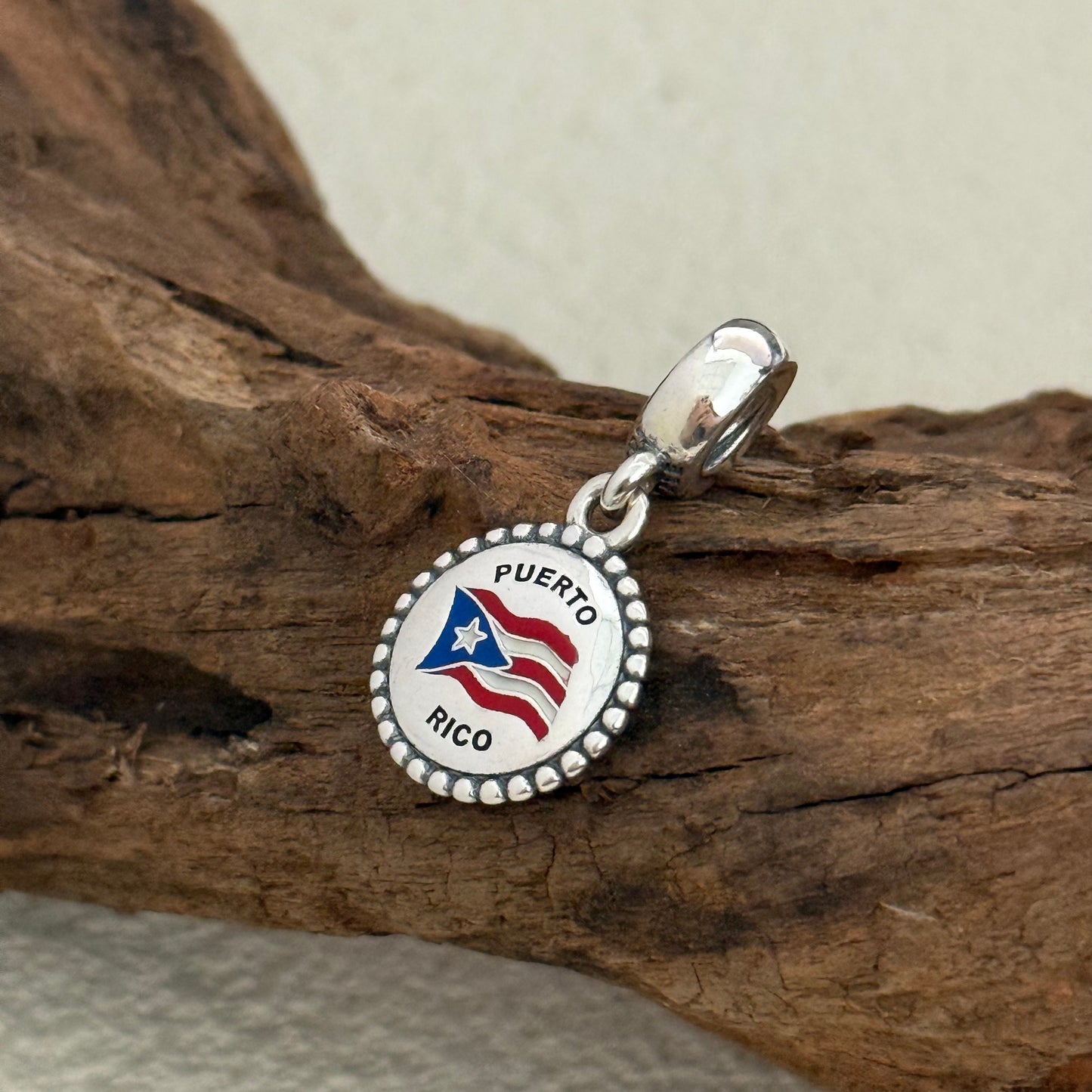 PUERTO RICO Flag Exclusive Dangle 925 Sterling Silver Charm for Pandora Bracelet