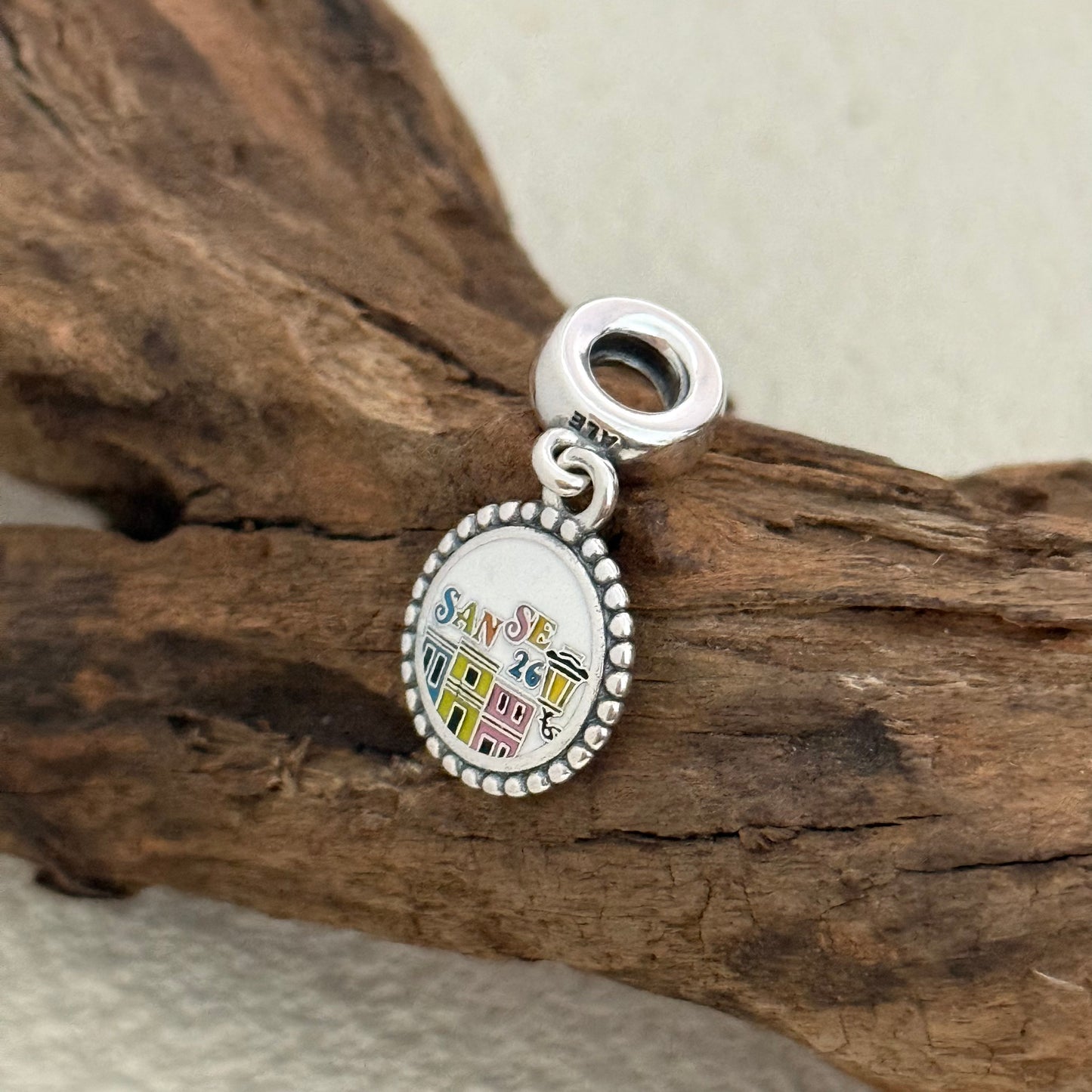 SanSe 26' Puerto Rico Exclusive Dangle 925 Sterling Silver Charm for Pandora Bracelet