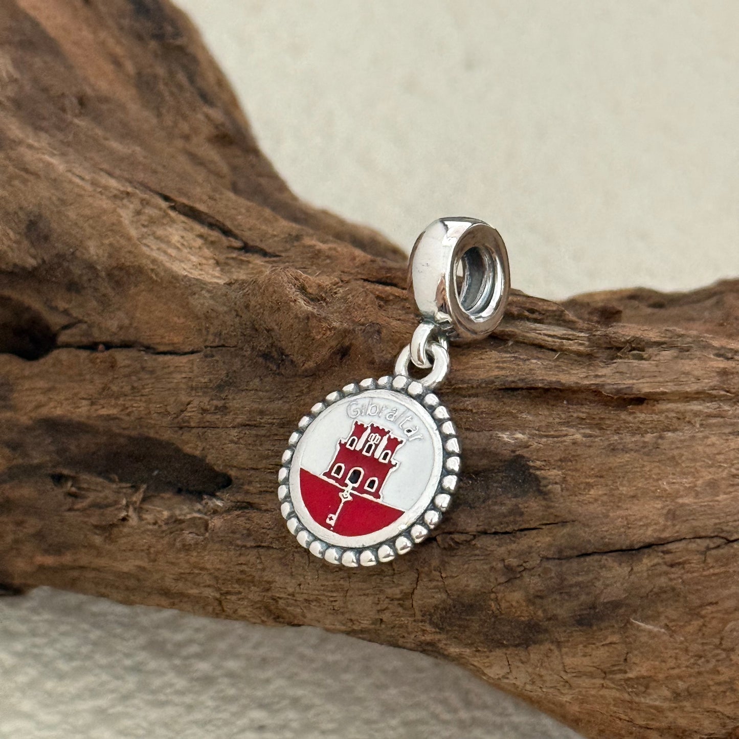 Gibraltar Flag Exclusive Dangle 925 Sterling Silver Charm for Pandora Bracelet