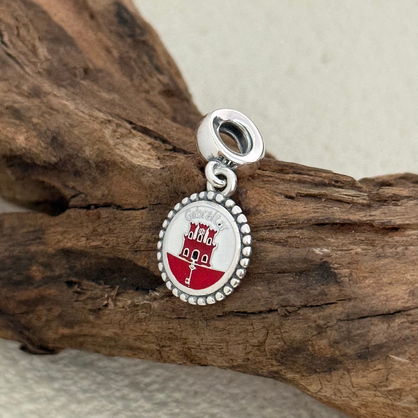 Gibraltar Flag Exclusive Dangle 925 Sterling Silver Charm for Pandora Bracelet