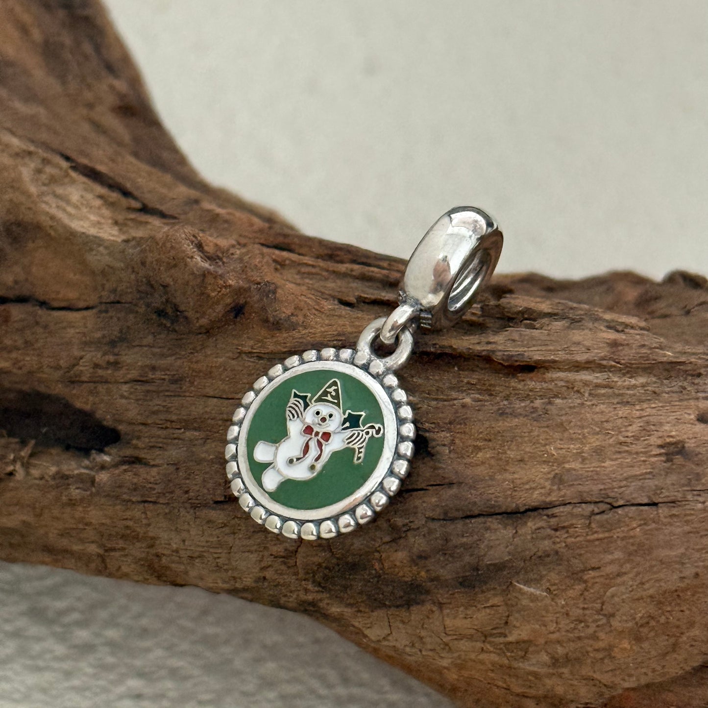 Christmas Snowman Exclusive Dangle 925 Sterling Silver Charm for Pandora Bracelet