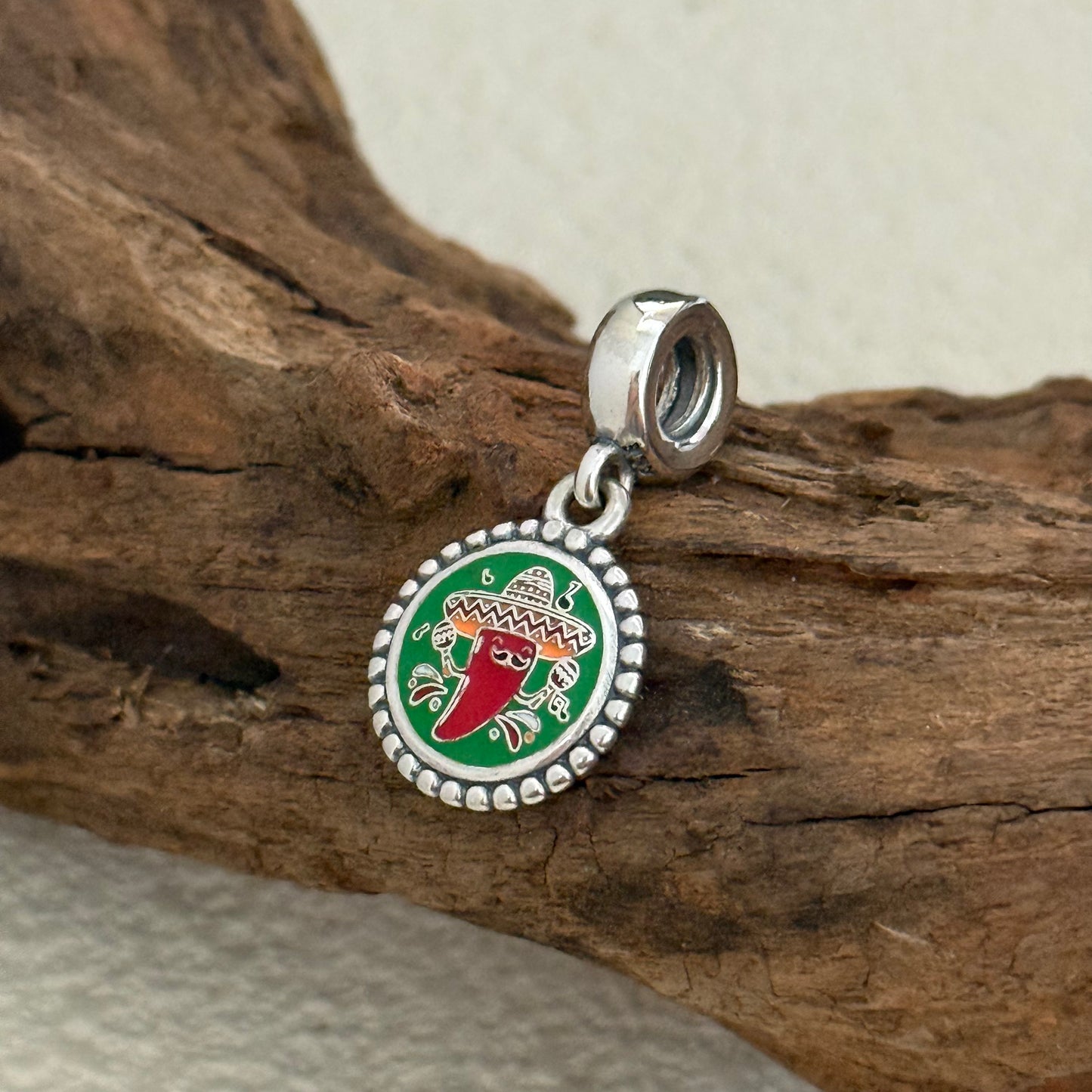 Mexico Straw hat pepper Exclusive Dangle 925 Sterling Silver Charm for Pandora Bracelet