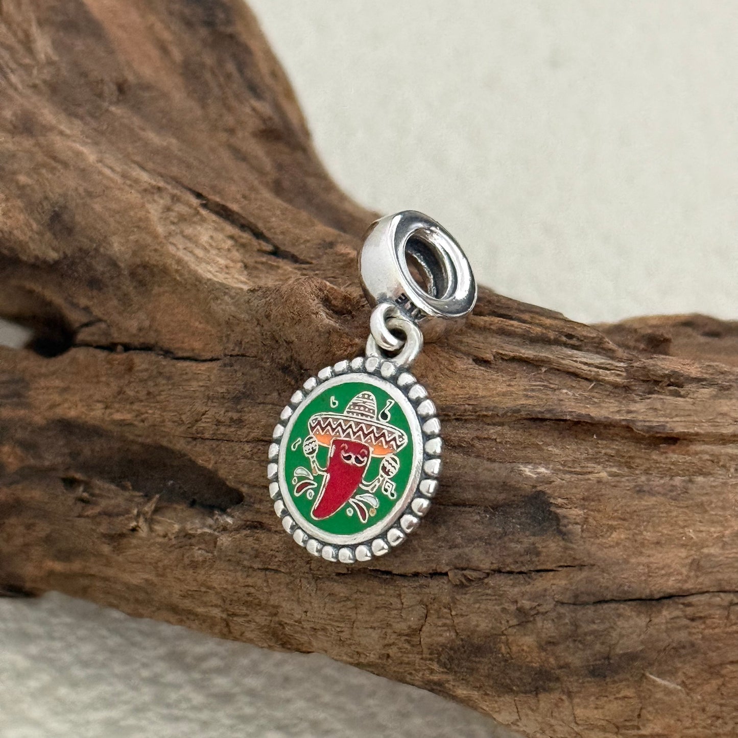 Mexico Straw hat pepper Exclusive Dangle 925 Sterling Silver Charm for Pandora Bracelet