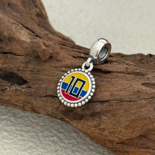 Colombia #10 Soccer World Cup Exclusive Dangle Charm for Pandora Bracelet