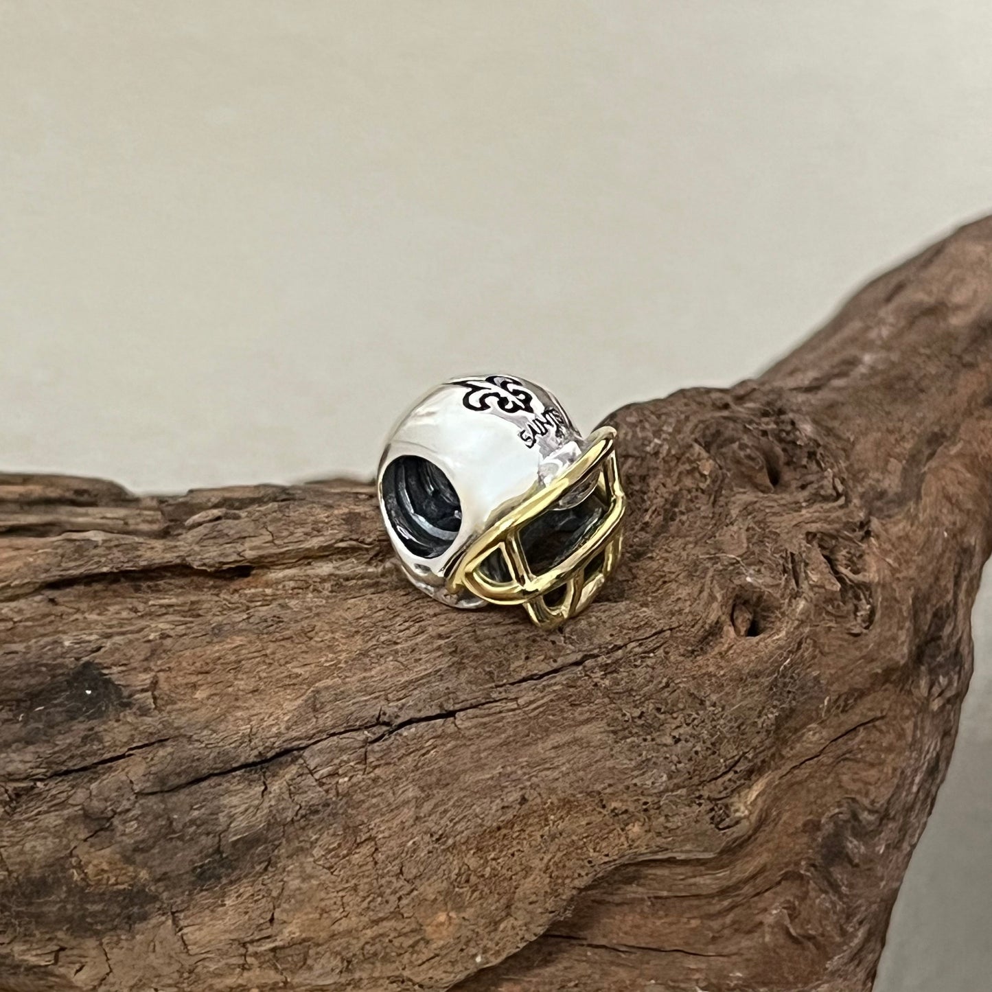 NFL New Orleans Saints Football Helmet Exclusive Bead Charm for Pandora Bracelet