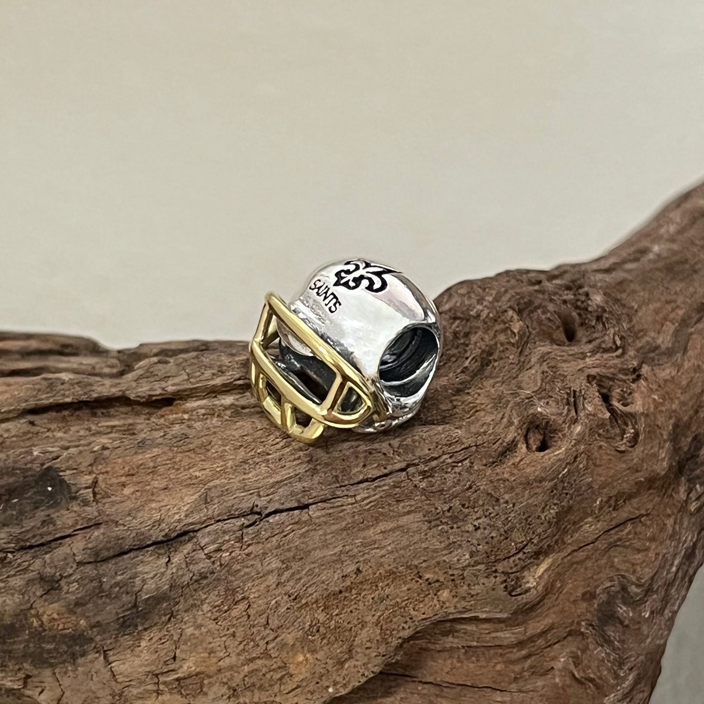 NFL New Orleans Saints Football Helmet Exclusive Bead Charm for Pandora Bracelet