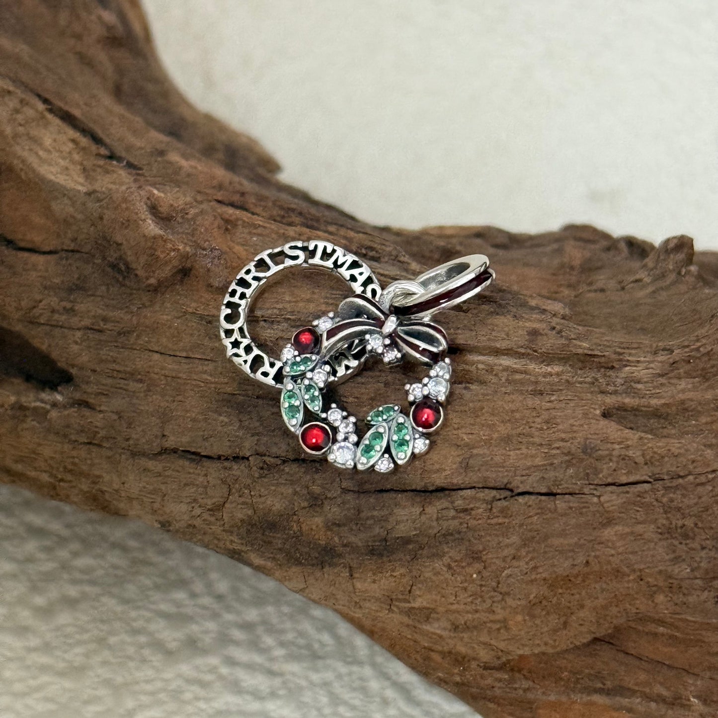 Pandora Holiday Wreath Double Dangle Charm