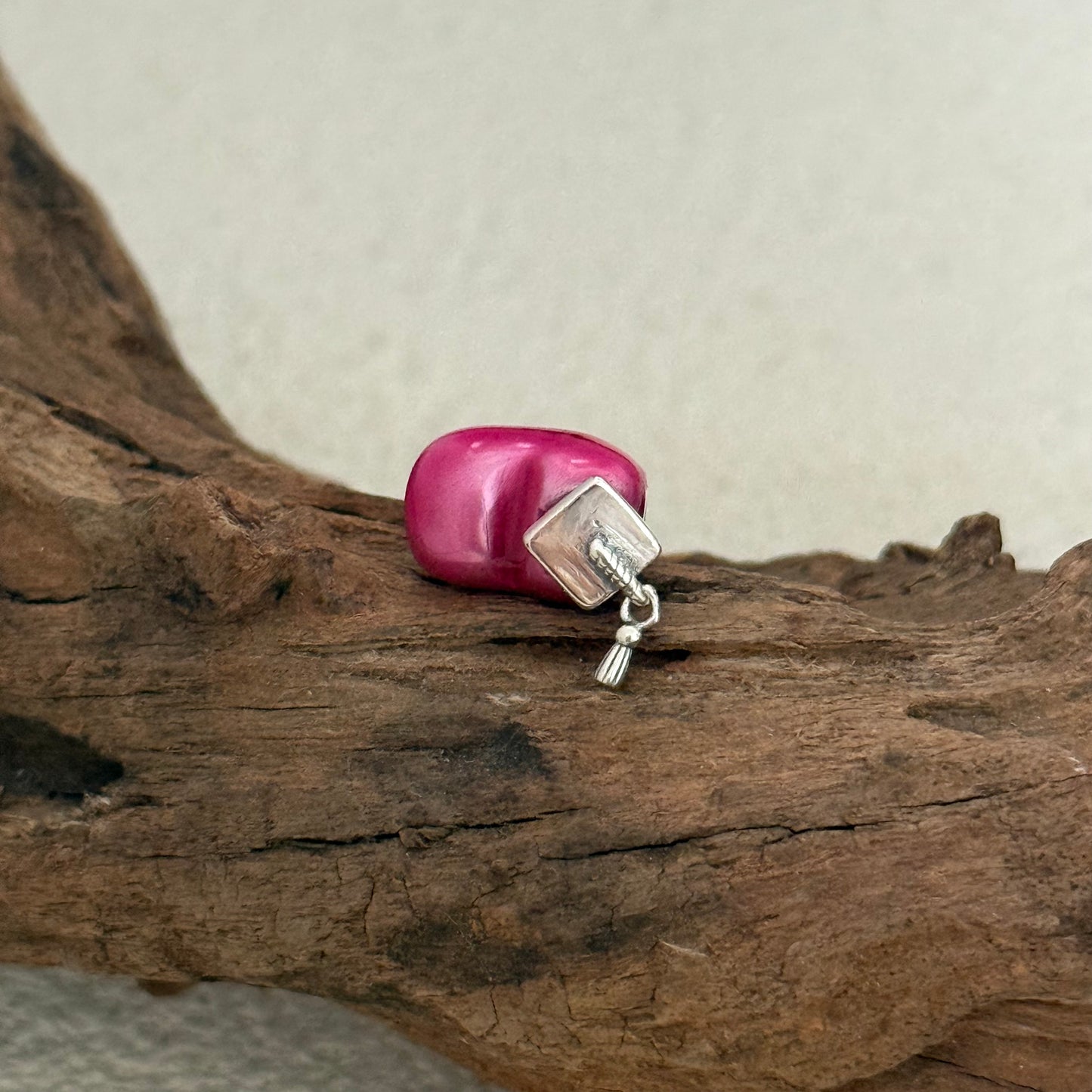 Graduation 2026 Pink Heart Charm Sterling Silver for Pandora Bracelet