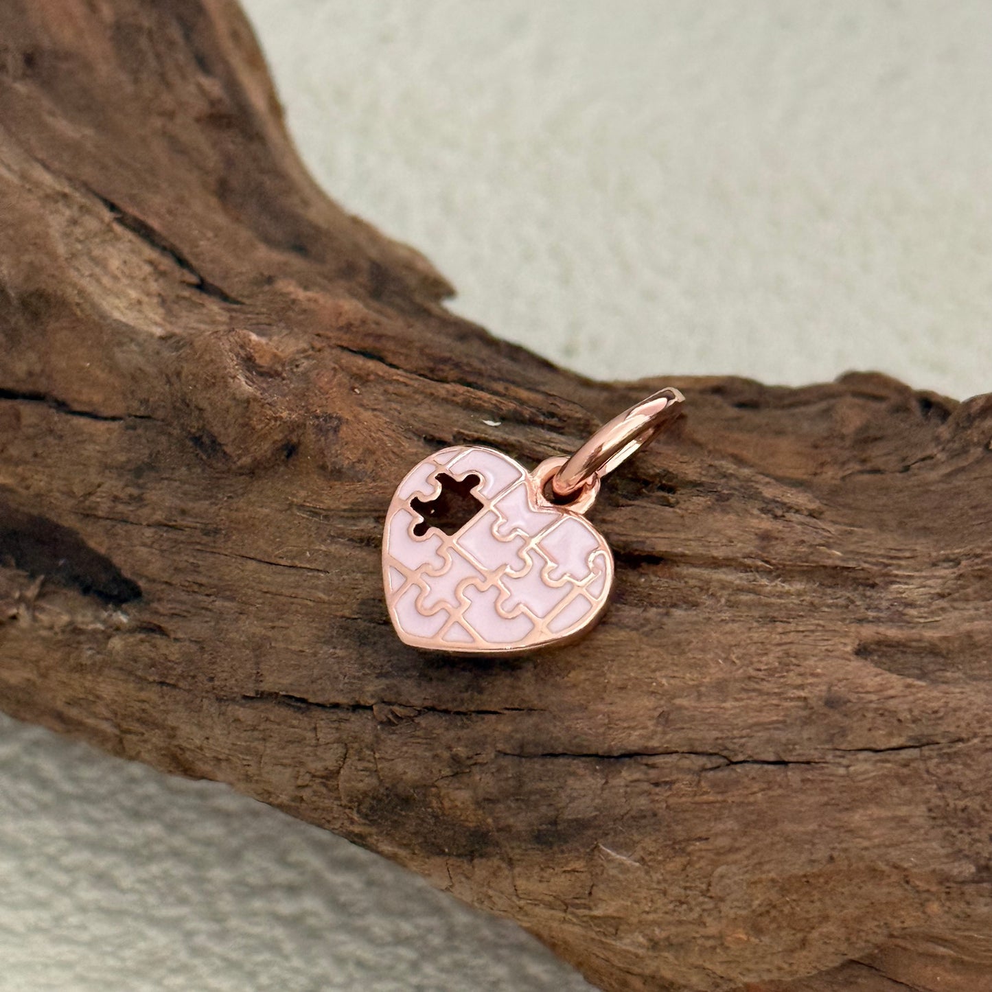 Puzzle You complete my heart Charm Sterling Silver for Pandora Bracelet- Rose Gold Plating