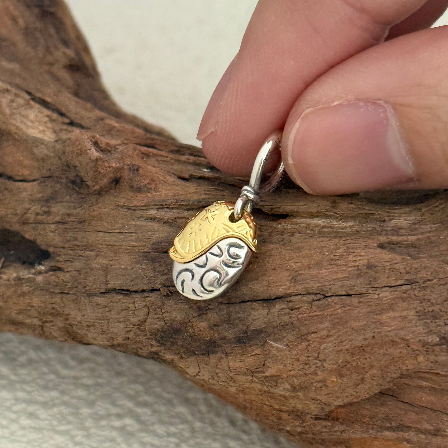 Disney Princesses Moana Heart of Te Fiti Dangle Charm Sterling Silver for Pandora Bracelet- Golden Plating